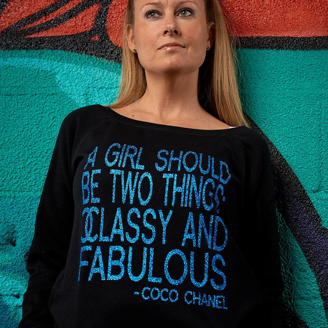 Classy & Fabulous Glitter Slouchy Sweatshirt - Simple Stature