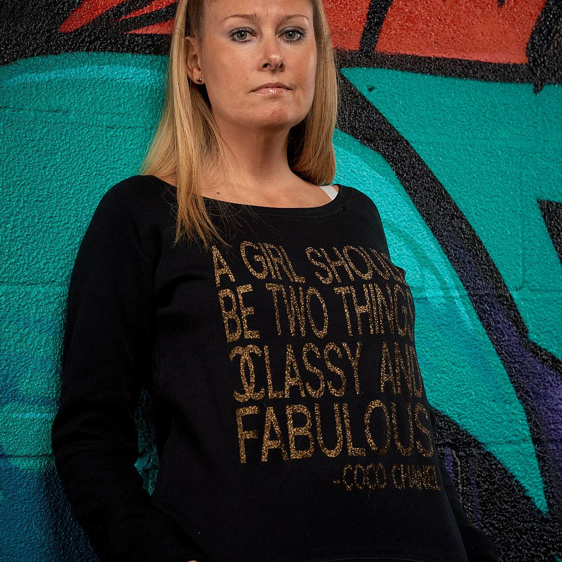 Classy & Fabulous Glitter Slouchy Sweatshirt - Simple Stature
