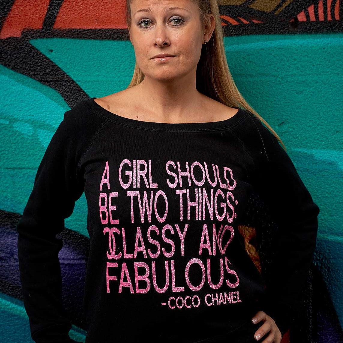 Classy & Fabulous Glitter Slouchy Sweatshirt - Simple Stature