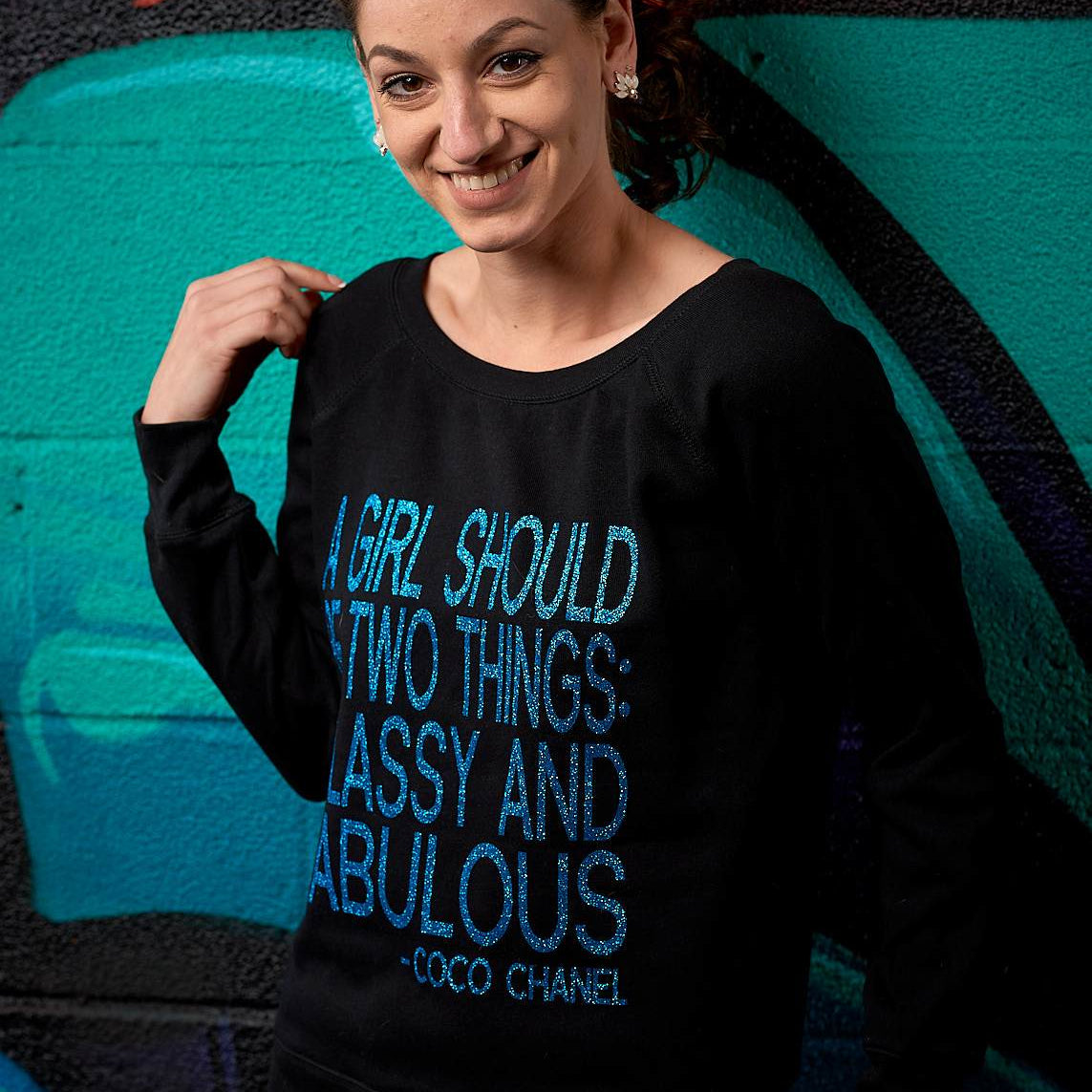 Classy & Fabulous Glitter Slouchy Sweatshirt - Simple Stature