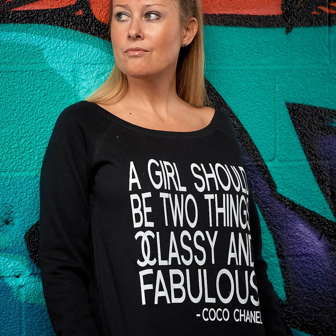 Classy & Fabulous Glitter Slouchy Sweatshirt - Simple Stature