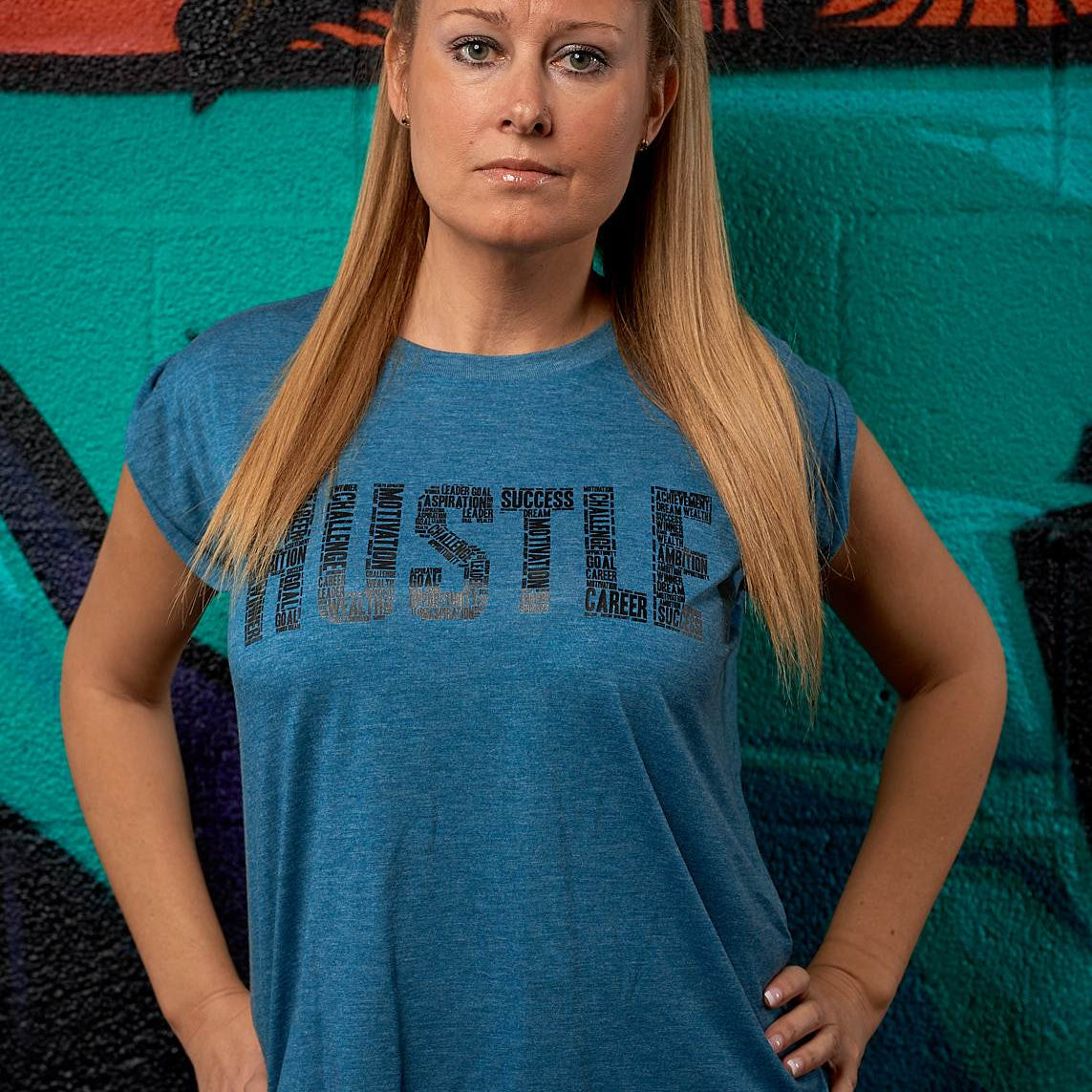 Hustle Rolled Cuff Tee - Simple Stature