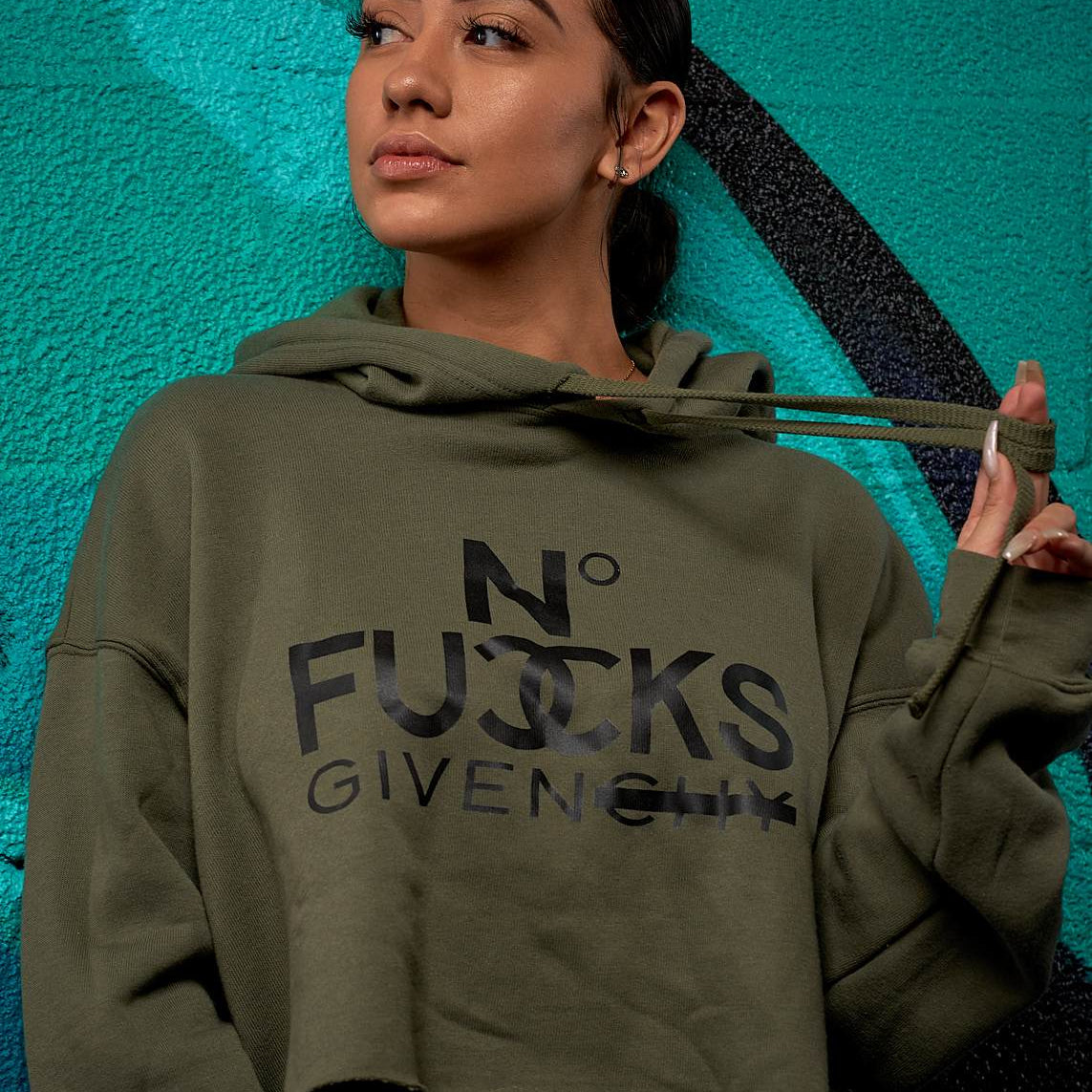 No Fucks Given Cropped Hoodie - Simple Stature
