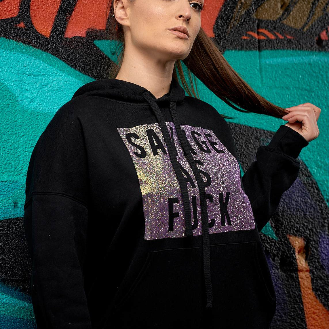 Savage as Fuck Glitter Hoodie - Simple Stature