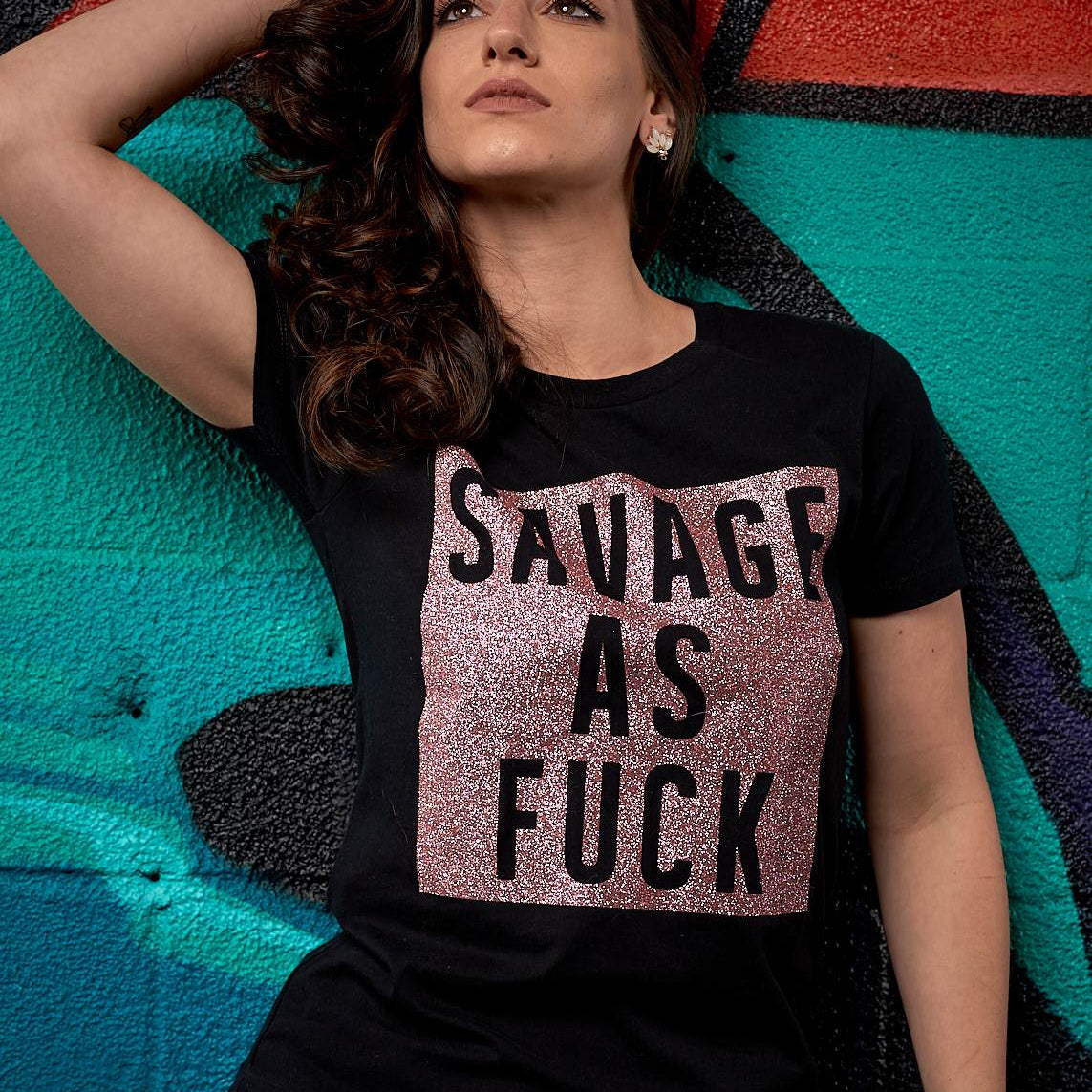 Savage as Fuck Glitter Tee - Simple Stature