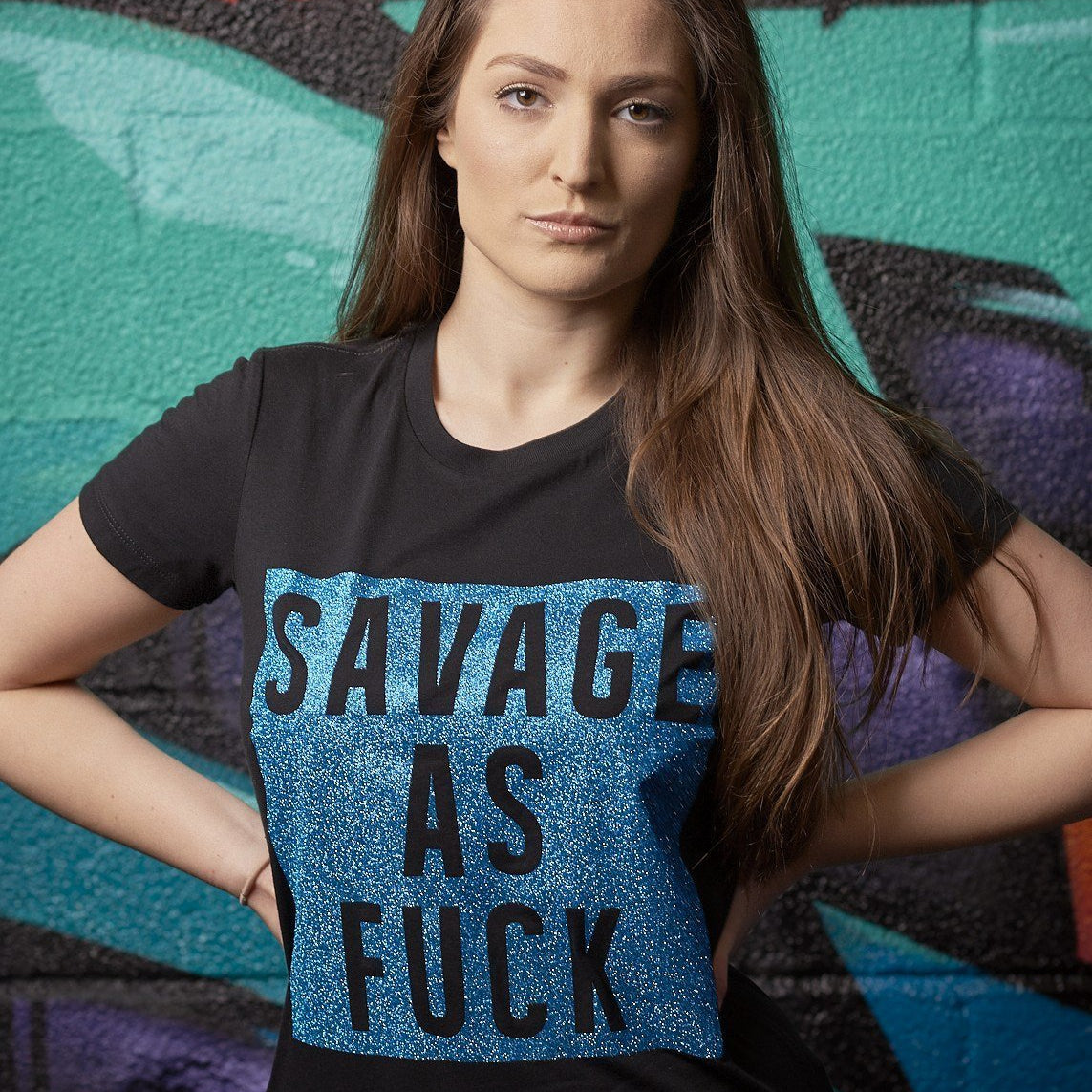 Savage as Fuck Glitter Tee - Simple Stature