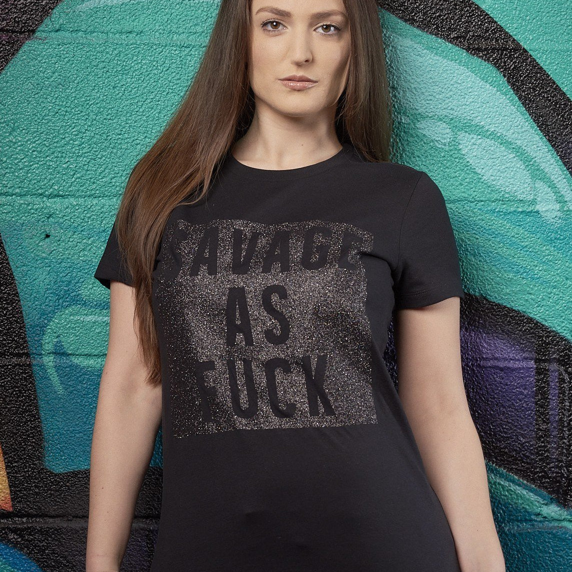 Savage as Fuck Glitter Tee - Simple Stature