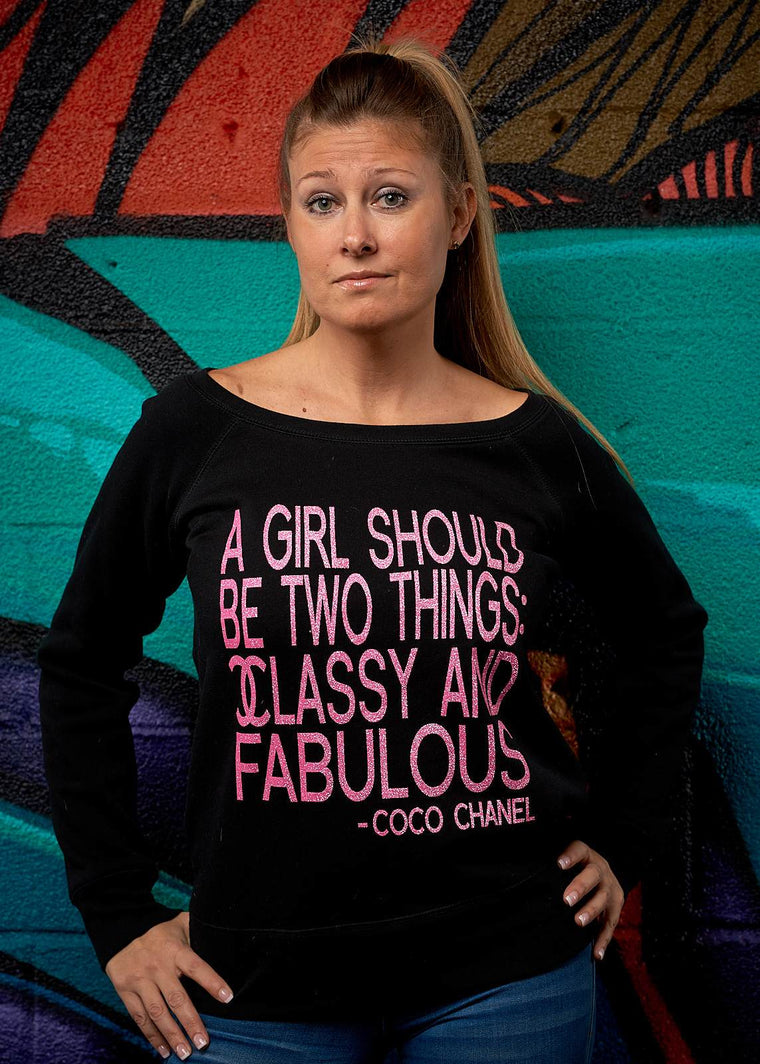 Classy & Fabulous Glitter Slouchy Sweatshirt