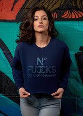 No Fucks Given Cropped Crew - Simple Stature