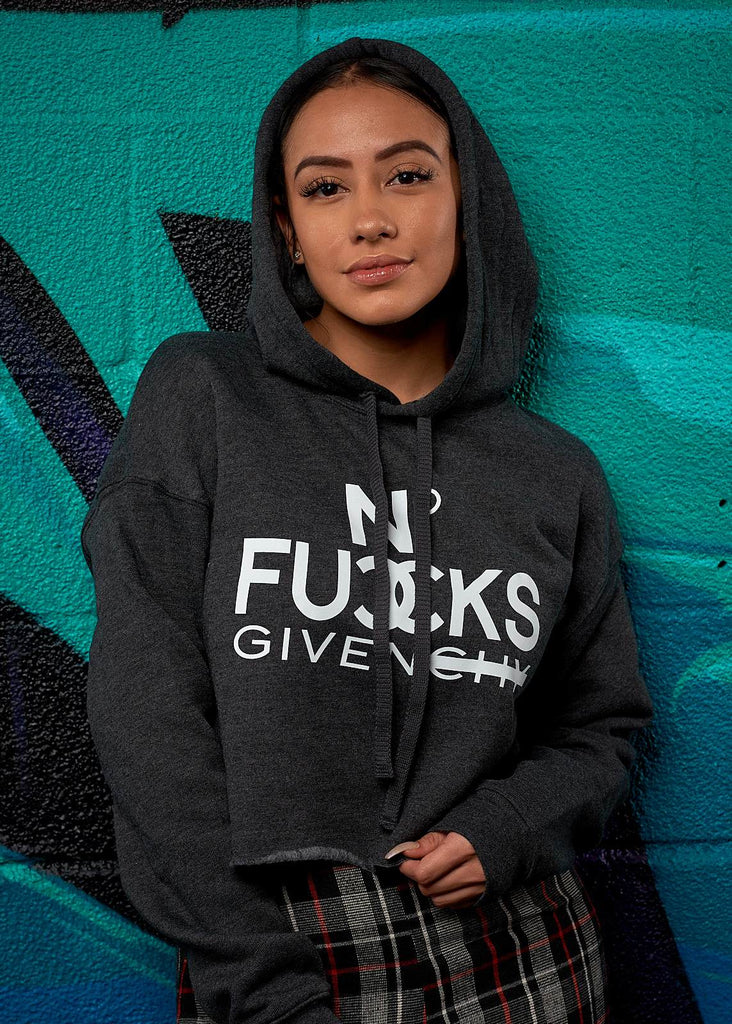 No Fucks Given Cropped Hoodie - Simple Stature