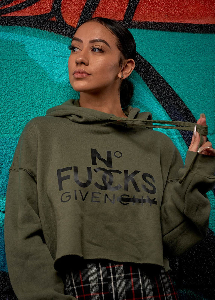 No Fucks Given Cropped Hoodie - Simple Stature