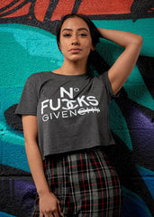 No Fucks Given Flowy Crop Tee - Simple Stature